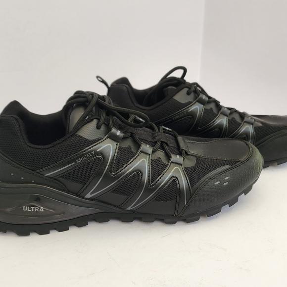 Kricely Other - Kricely Men's Black Athletic Trail Sneakers Sz 11.5